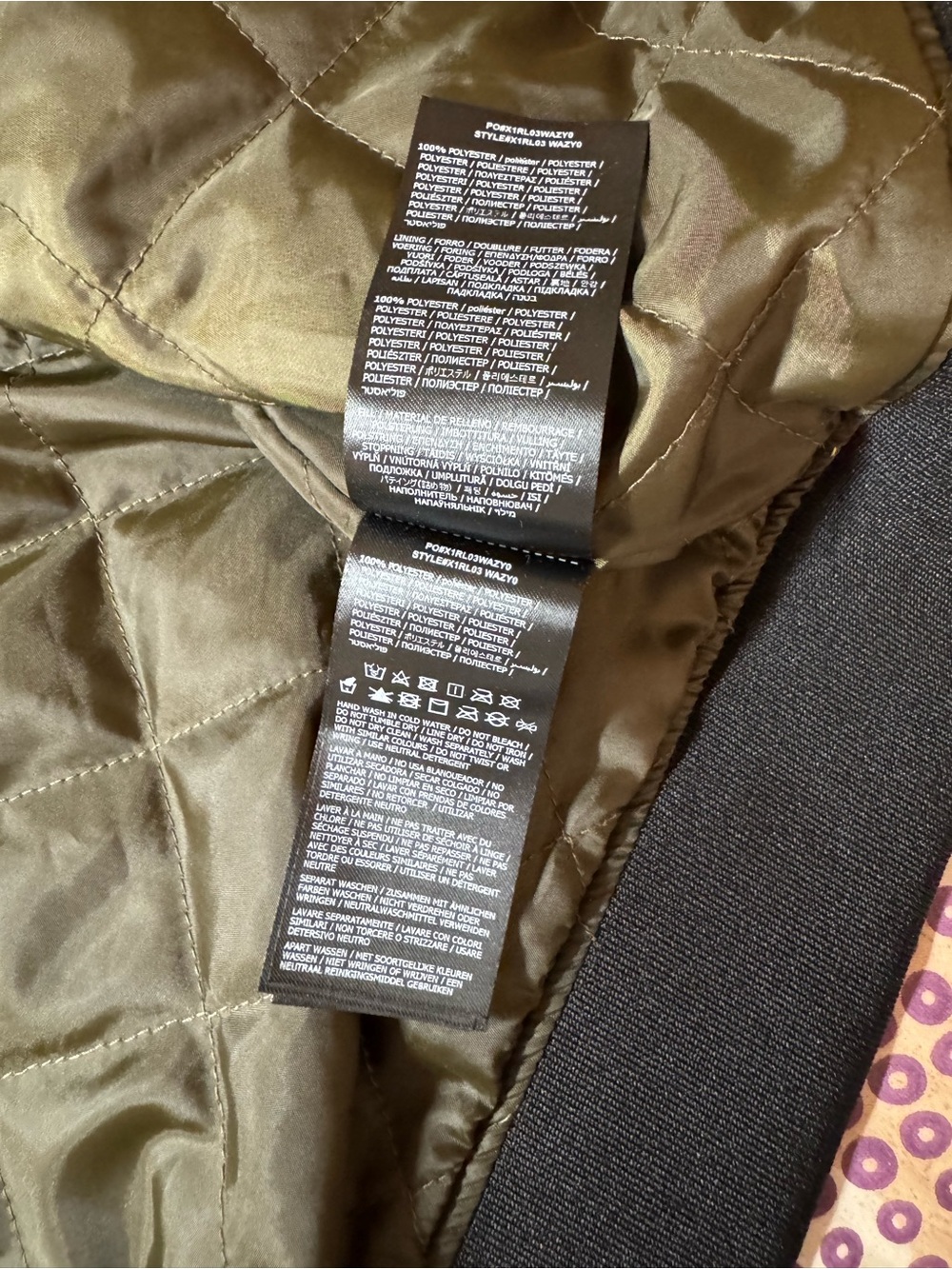 GUESS Olive Green Quilted Bomber Jacket - Picture 8 of 10
